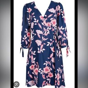 Eliza J Floral Faux Wrap Dress